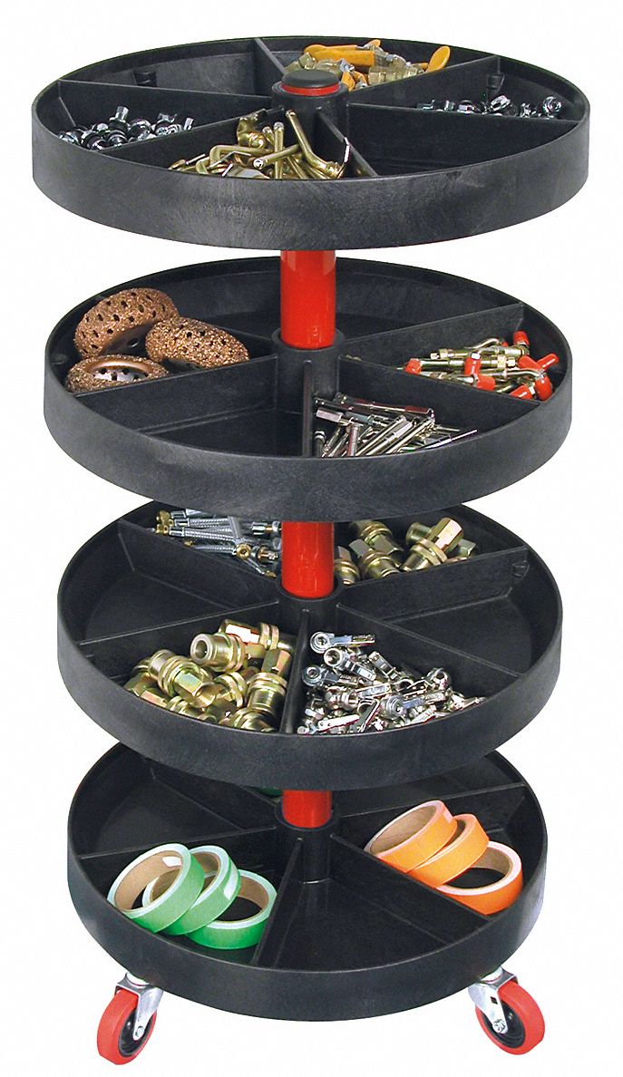 AKROMILS 371/2" Plastic Mobile Revolving Storage Bin with 75 lb. Load