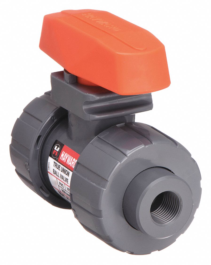 Hayward PVC FNPT x FNPT Ball Valve, Tee, 3/8" Pipe Size TB1037T TB1037T