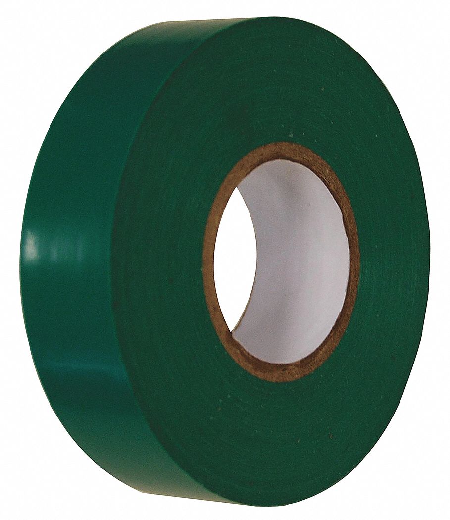 POWER FIRST PVC Electrical Tape, Green, 1 EA 4TXN74TXN7 Grainger
