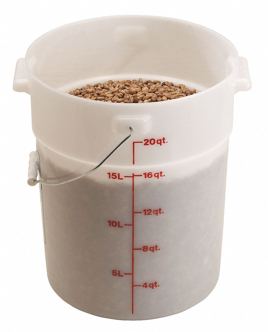 CAMBRO, 22 qt Capacity, White, Pail 4UKH3CAPWB22148 Grainger
