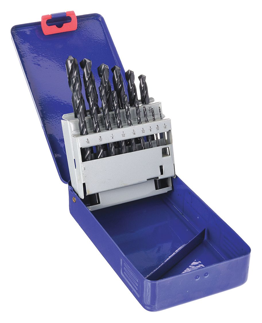 Jobber Drill Bit Set, Drill Bit Point Angle 118° Grainger