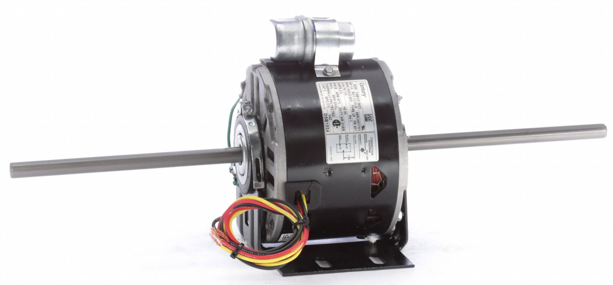 CENTURY Room Air Conditioner Motor 2 Speed, 1/4 HP, 1,625 Nameplate