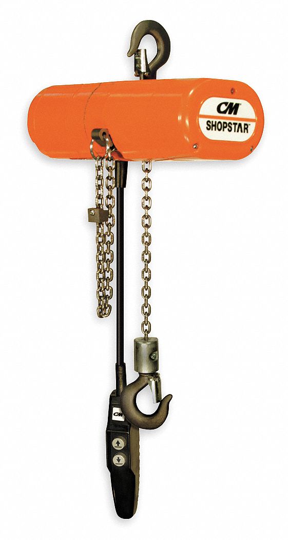 CM SHOPSTAR H4 Electric Chain Hoist, 600 lb Load Capacity, 115V, 10 ft
