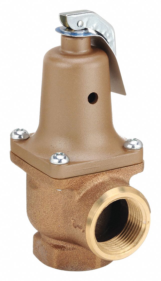 WATTS Safety Relief Valve: Bronze, FNPT, FNPT, 1 in Inlet Size, 1 in