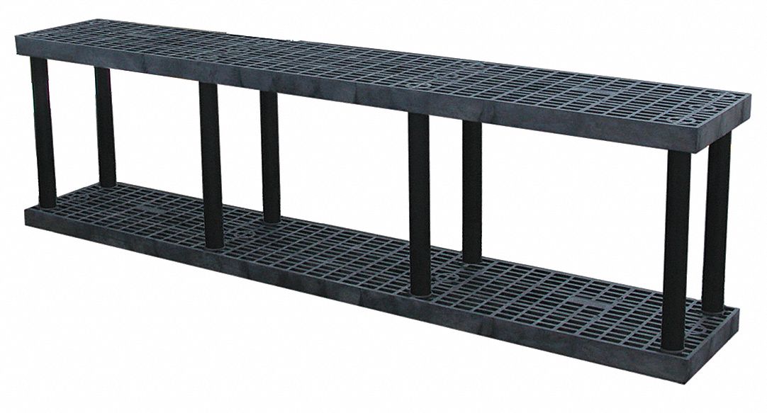 STRUCTURAL PLASTICS Freestanding Open Plastic Shelving, 96"W x 16"D x