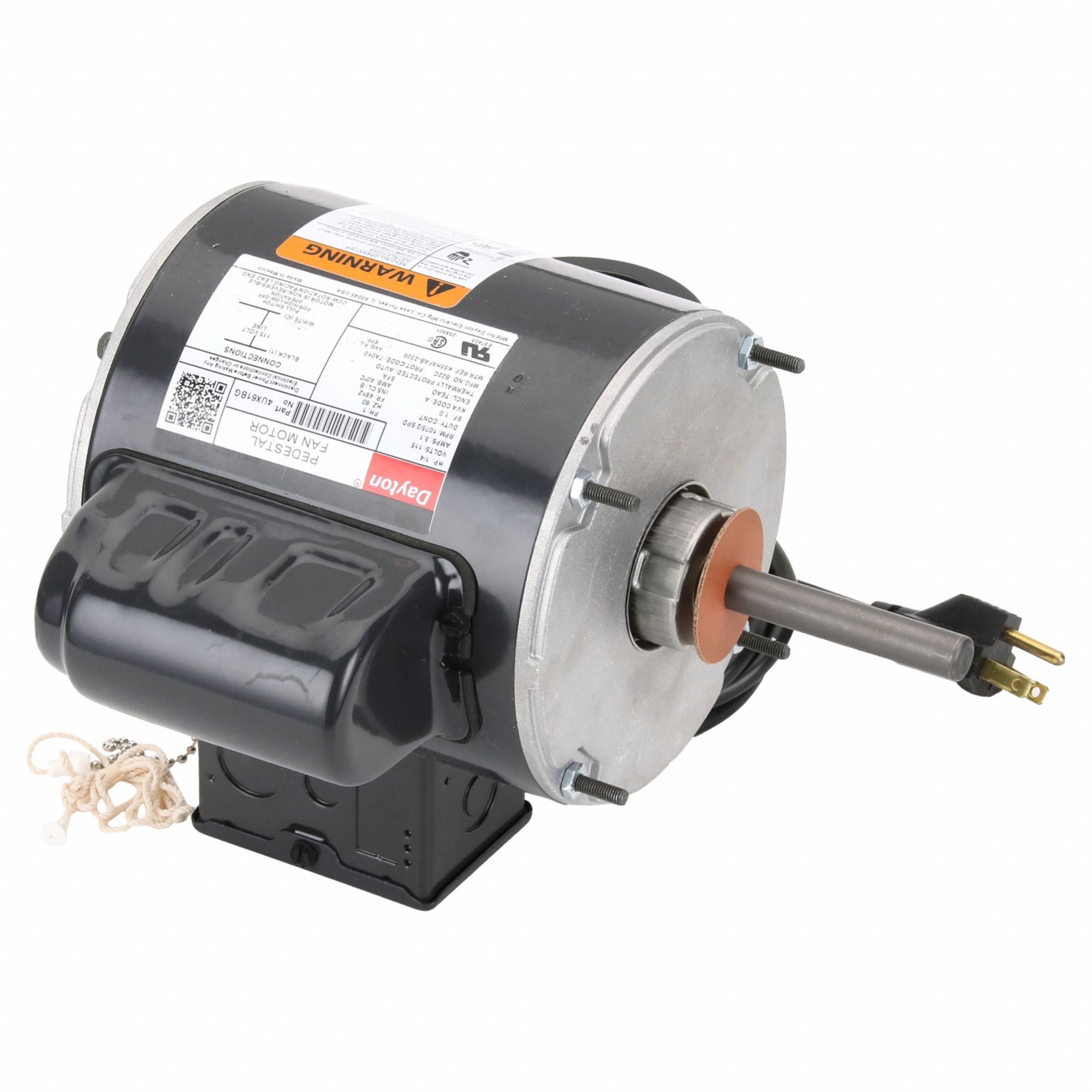 DAYTON, 1/4 HP, 1,075 Nameplate RPM, Pedestal Fan Motor 4UX614UX61