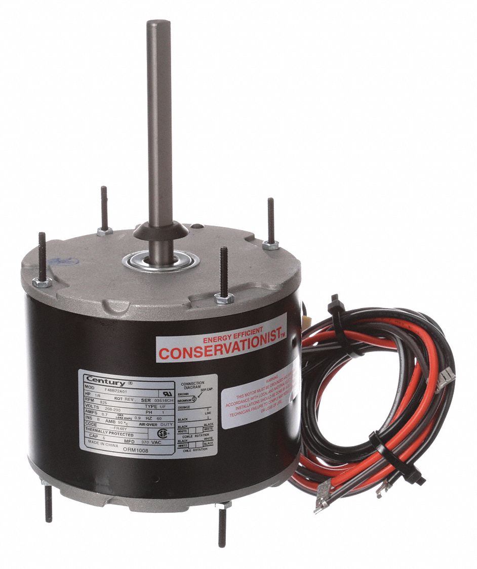 CENTURY, Rheem/Ruud OEM Repl, 1/8 HP, Condenser Fan Motor 4UY91