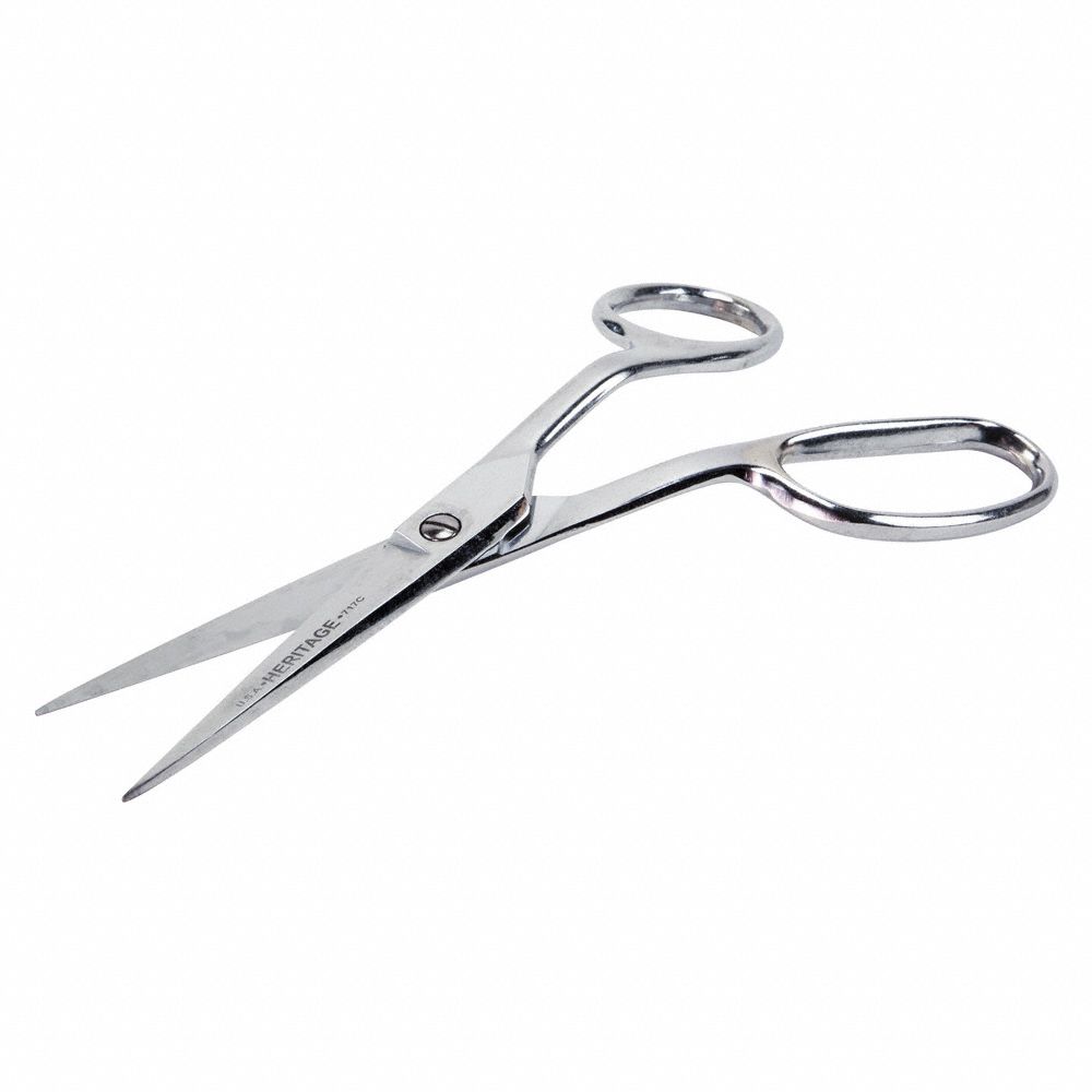 HERITAGE Carpet Shears, Multipurpose, Offset, Nickel Chrome, 2 3/4 in