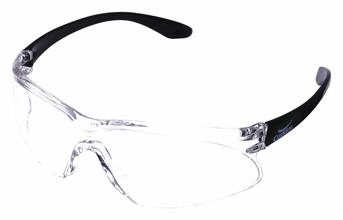 CONDOR Safety Glasses AntiScratch, No Foam Lining, Wraparound Frame