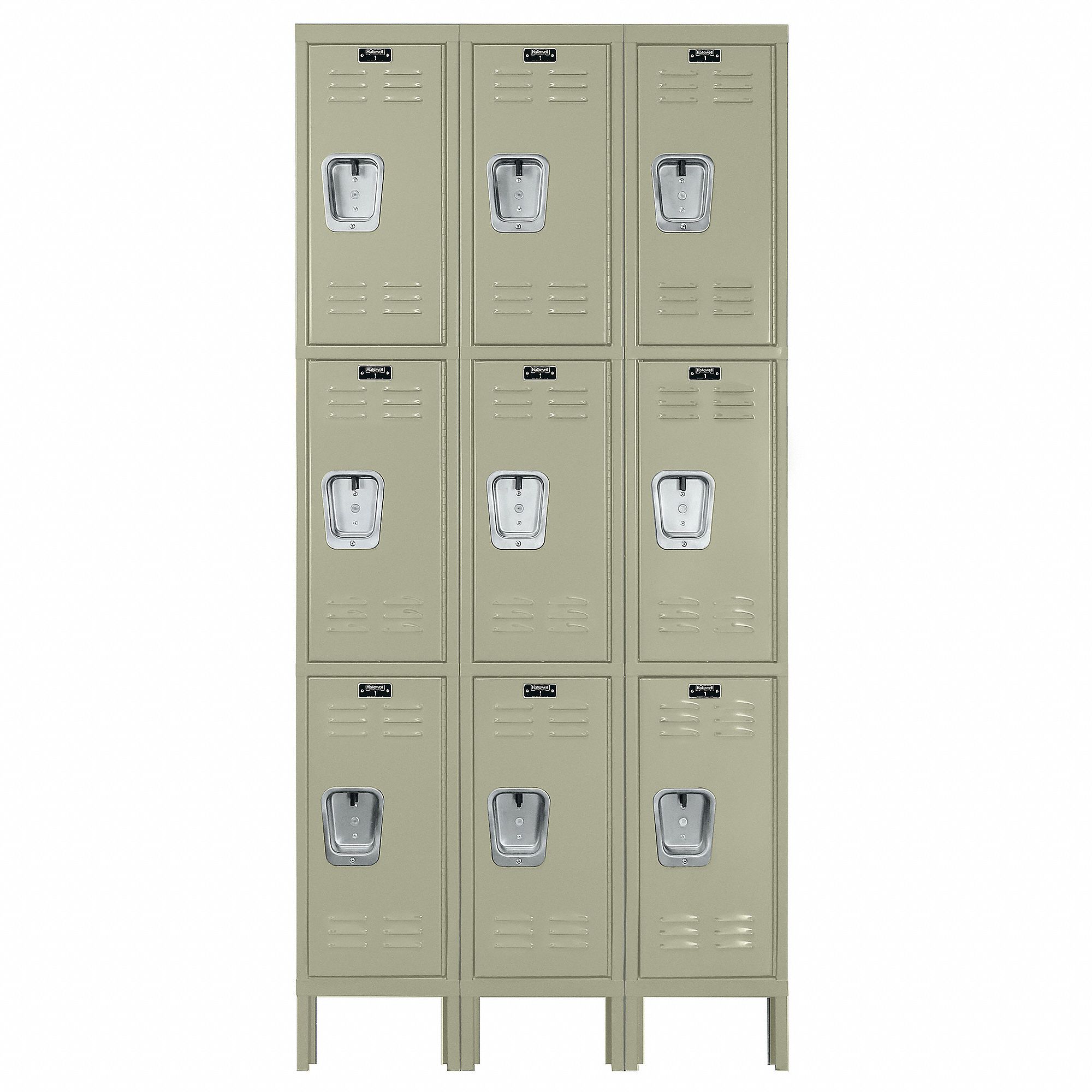 HALLOWELL Wardrobe Locker 36 in x 18 in x 78 in, Louvered, 3 Tiers, 3