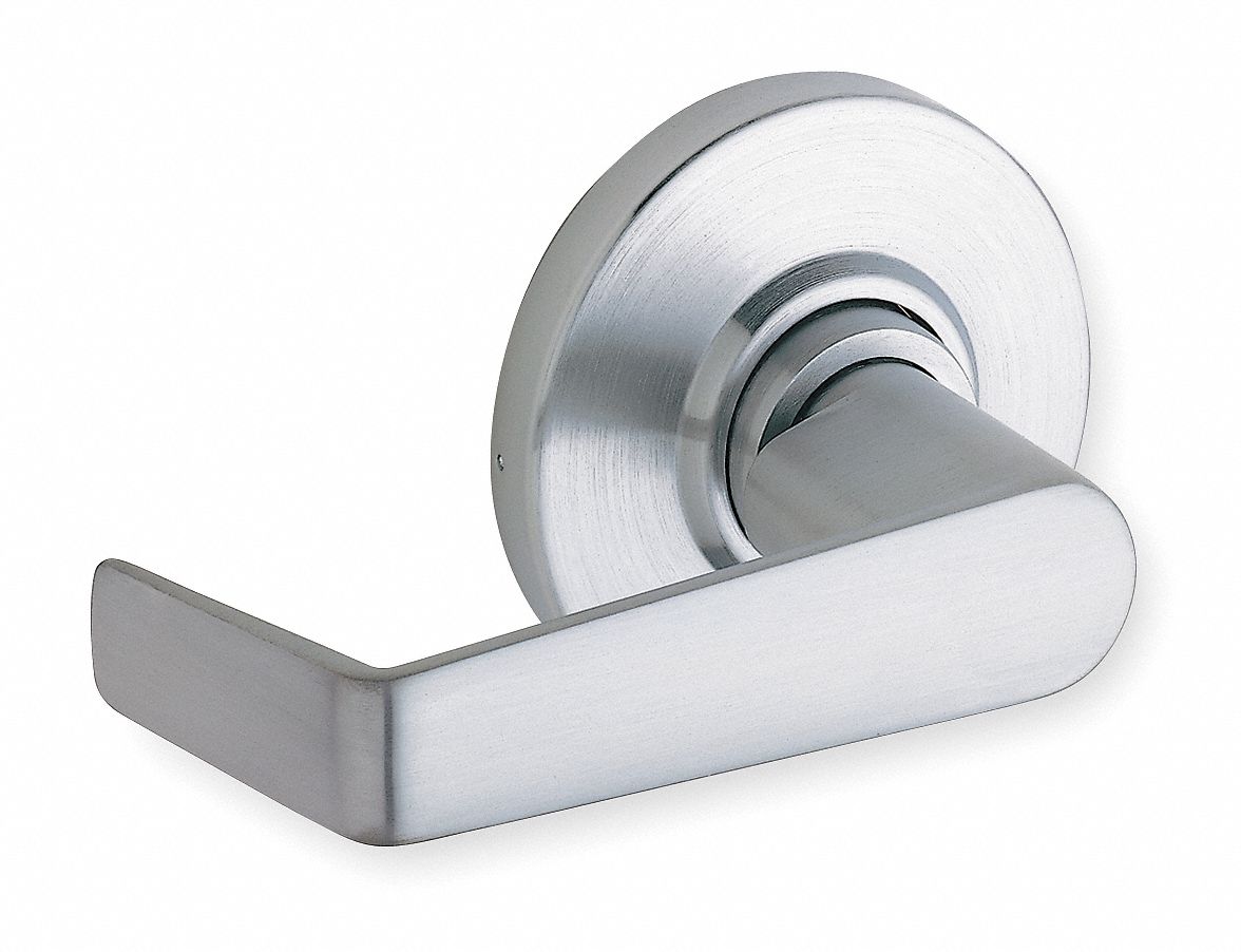 SCHLAGE Lever, Mechanical, Medium Duty, Not Keyed, Satin Chrome, 2 3/4