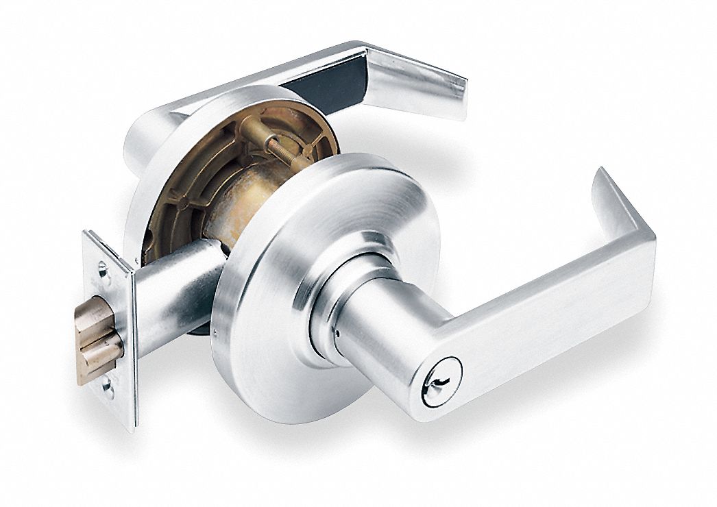 SCHLAGE Heavy Duty Lever Lockset, Mechanical, Keyed Different, Satin