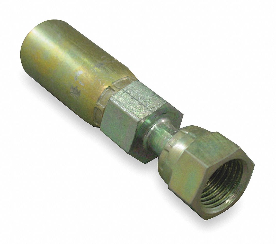 EATON SYNFLEX Hydraulic Crimp Fitting Steel x Steel, Straight, 4 For