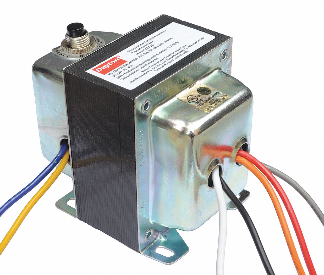 DAYTON Class 2 Transformer, Open, 120 V AC, 208 V AC, 240 V AC Input
