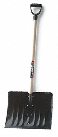 TRUE TEMPER Snow Shovel,18 In W,141/2 In H,Steel 4W6041640900