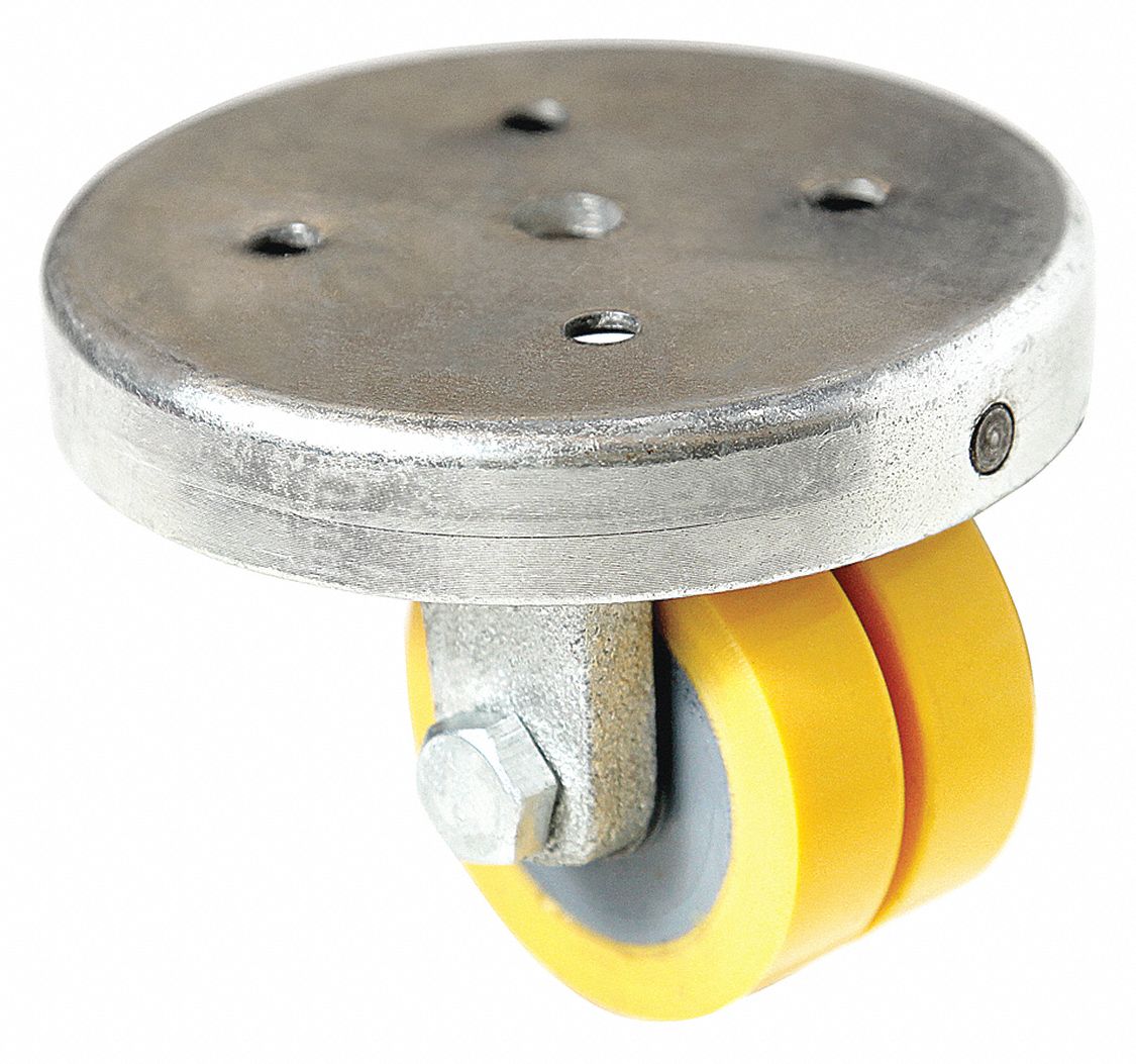 GRAINGER APPROVED Low-Profile Easy-Turn Standard Plate Caster: 2 in