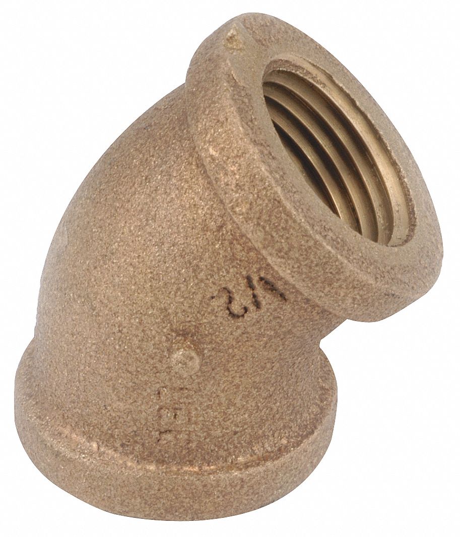 GRAINGER APPROVED Brass Elbow, 45 Degrees, FNPT, 3/4 in Pipe Size, 1 EA 4WEV58210712 Grainger