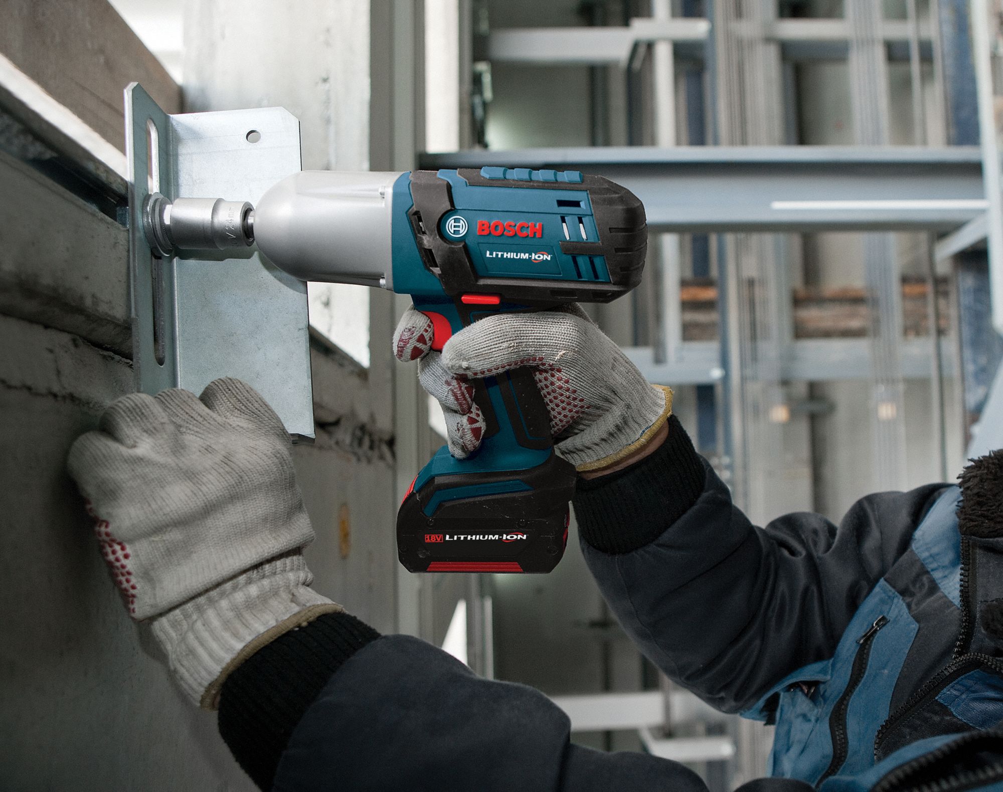 BOSCH Cordless Impact Wrench Kit, 18.0 4WLK8IWHT18001 Grainger