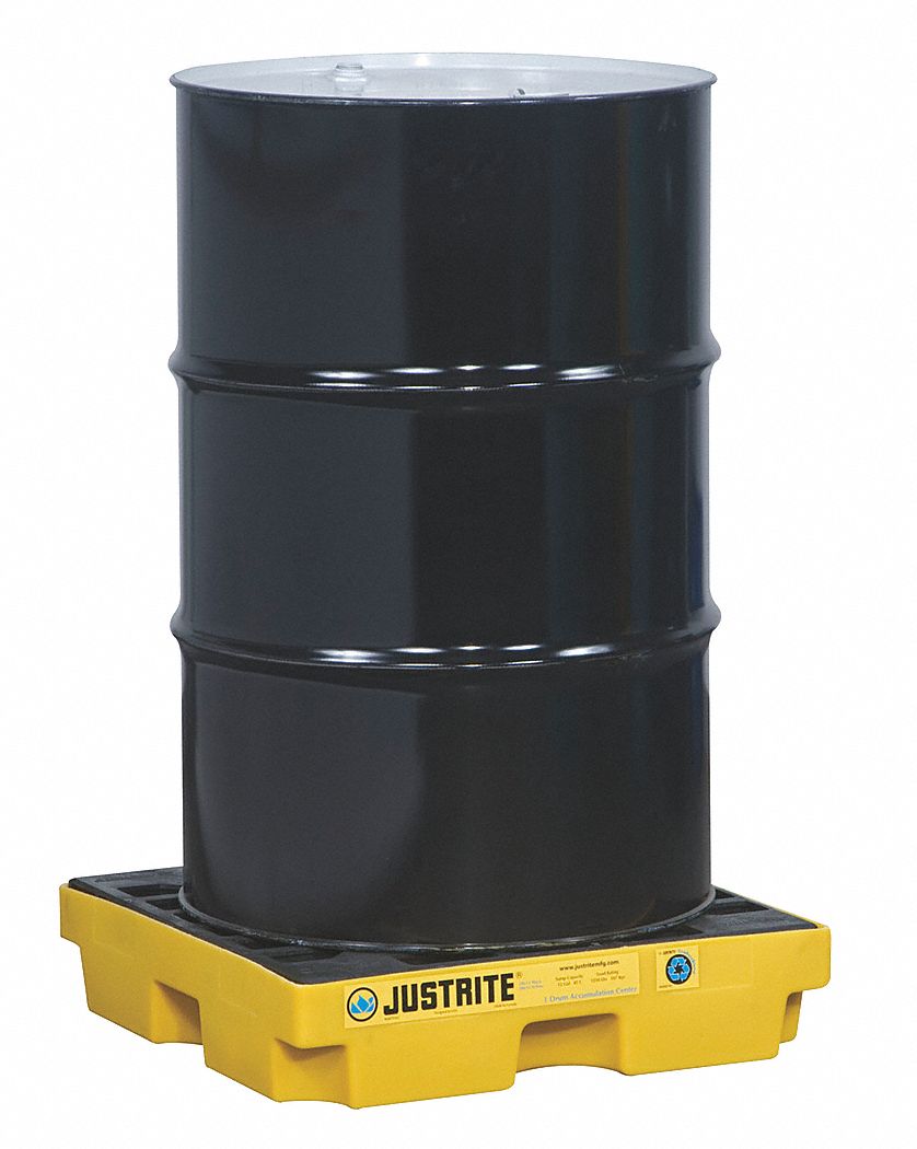 JUSTRITE, For 1 Drums, 12 gal Spill Capacity, Drum Spill Containment