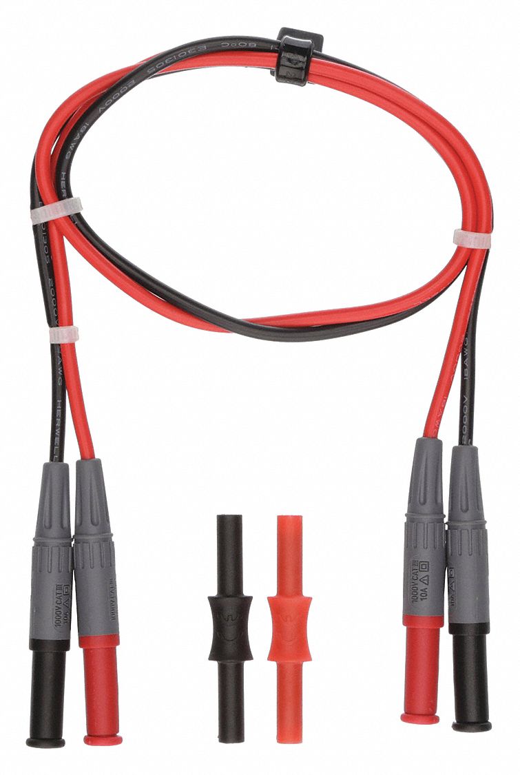 CAT III 1000V/CAT IV 600V, Std Shrouded Banana Plug, Test Lead Kit