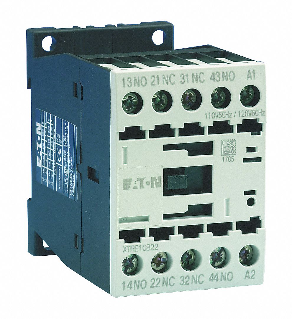 EATON IEC Style Control Relay, 120V AC, 6A 240V, 10A 24V, 10 Pins