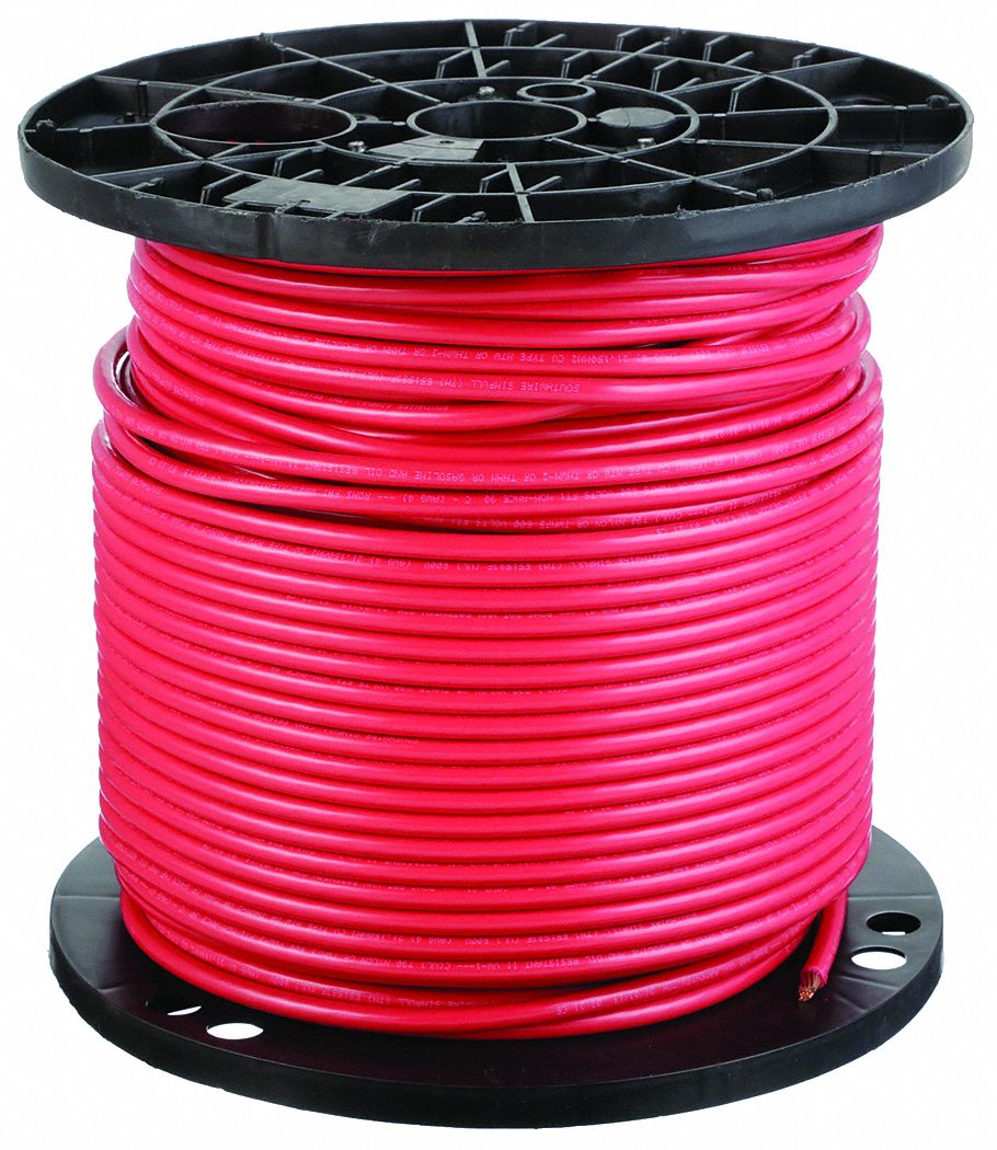 SOUTHWIRE, 4 AWG, Red, Building Wire - 4WZN9|20498201 - Grainger