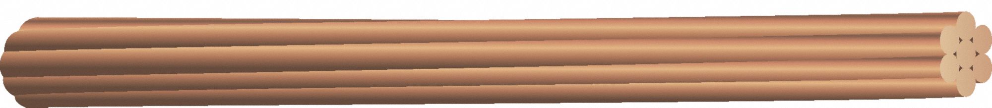 SOUTHWIRE Bare Copper Grounding Wire, 6 AWG, Stranded, 315 ft - 4WZV2