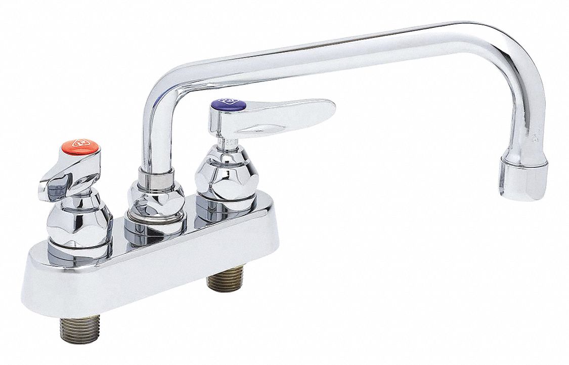 T&S, Chrome Finish, Low Arc Kitchen/Bathroom Faucet 4XKJ8B1111 Grainger