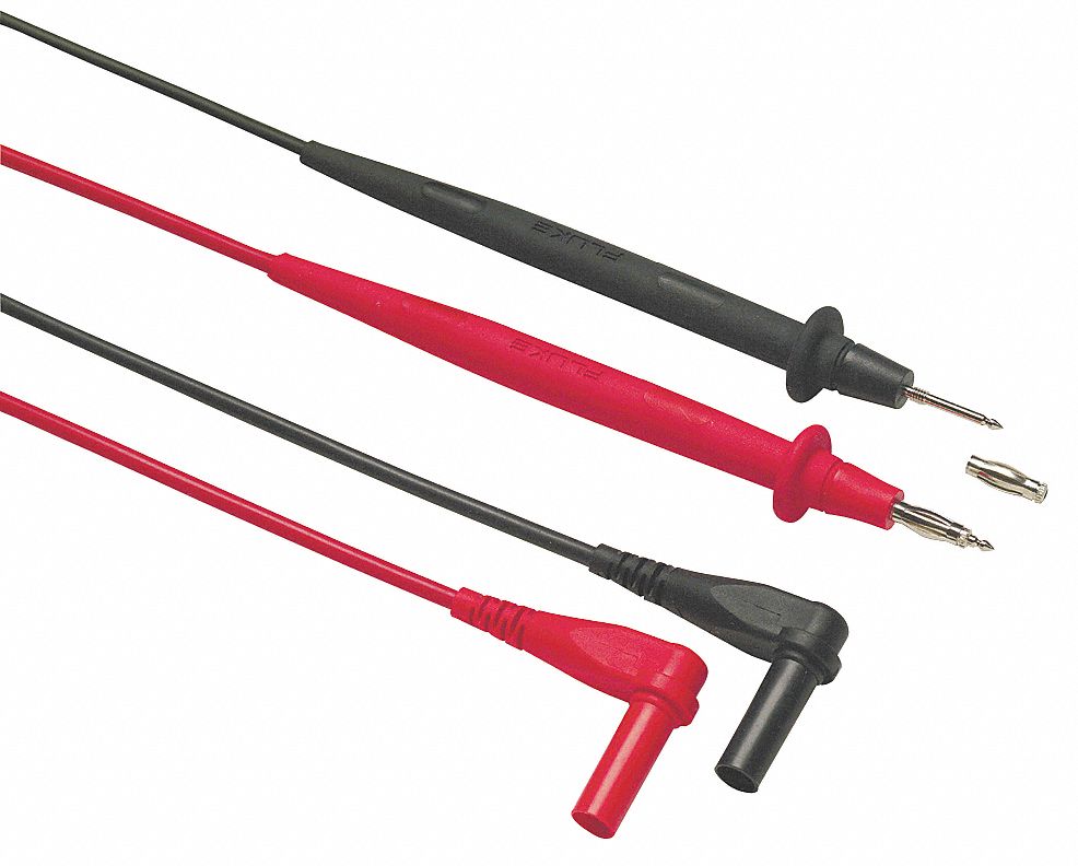 FLUKE Test Probe Leads 5 ft Lg, CAT III 1000V, CAT IV 600V, 10 Max