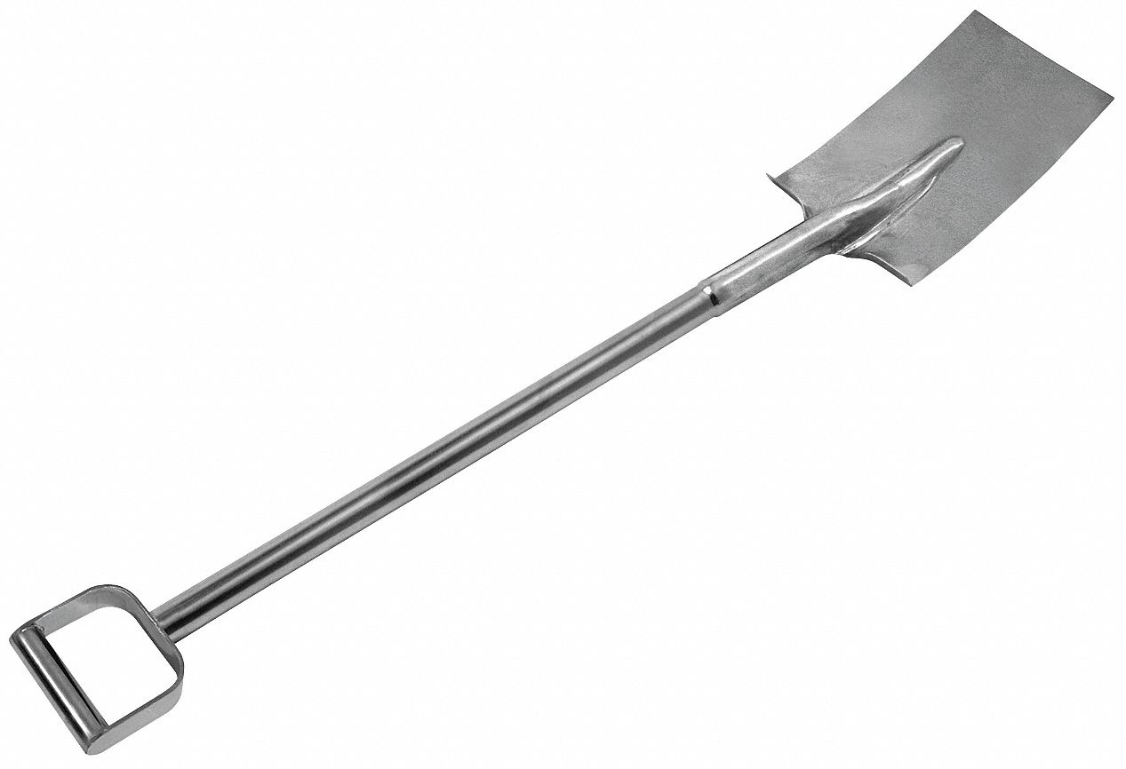 SANILAV, Square Point, Stainless Steel, Stainless Steel Shovel 4XKZ4