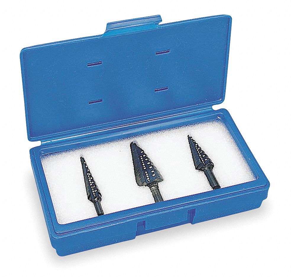 LENOX Step Drill Bit Set, High Speed Steel, Black Oxide, 1/8 in to 1 in