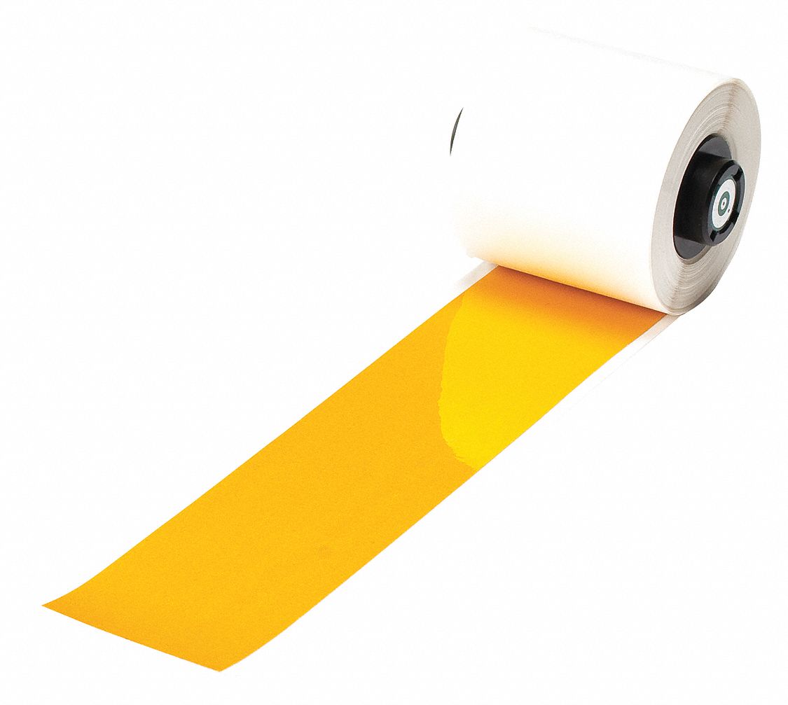 BRADY Reflective Yellow Vinyl Label Tape Cartridge, Indoor/Outdoor