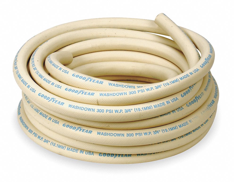 CONTINENTAL Washdown Hose, Bulk Hose, EPDM, 1 in, 50 ft, 40° to 200°F