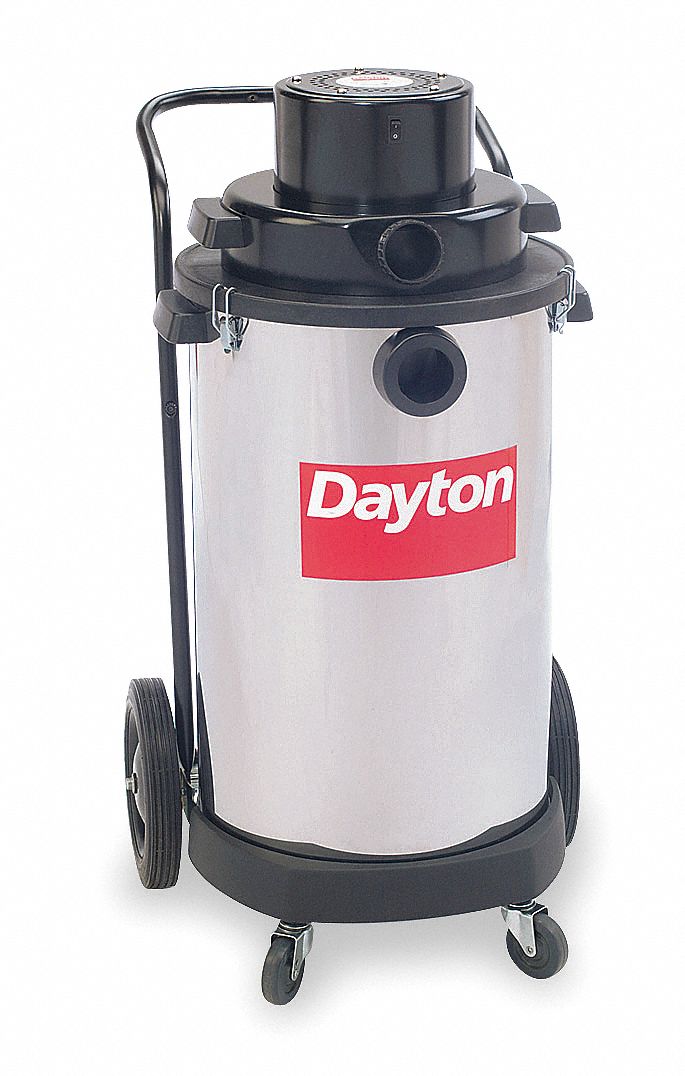 DAYTON Wet/Dry Vacuum, 20 gal., Stainless Steel, Standard, 11/2" Hose