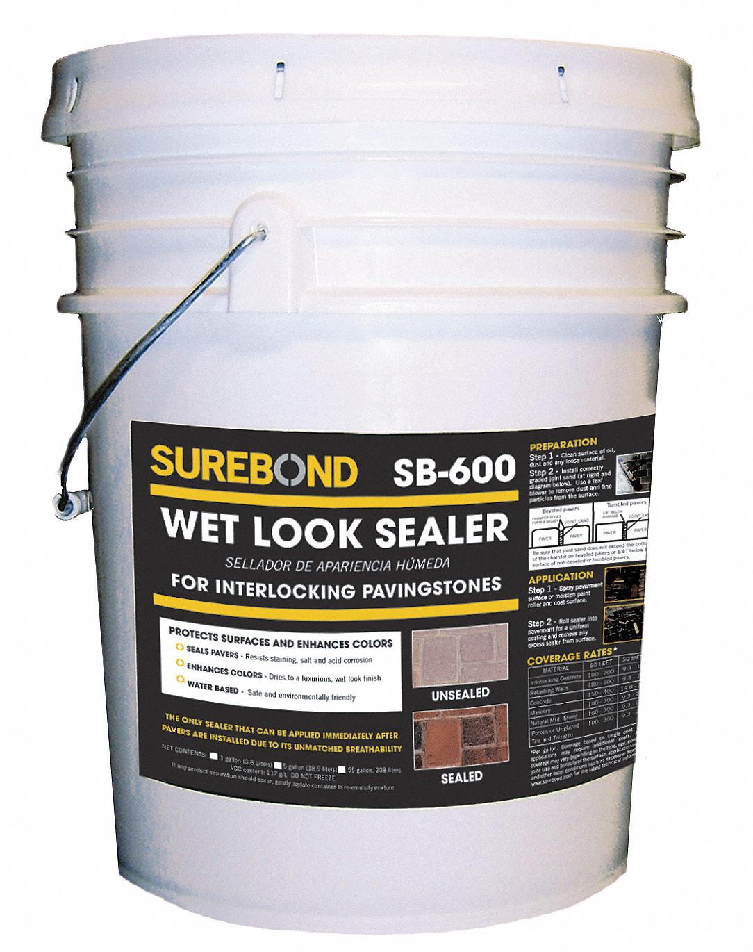 SUREBOND High Gloss Urethane Sealer, Clear, 5 gal 4YEN1SB600 P