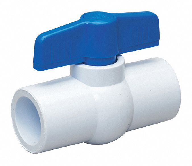 GRAINGER APPROVED Ball Valve, PVC, Inline, 1Piece, Pipe Size 3/4 in