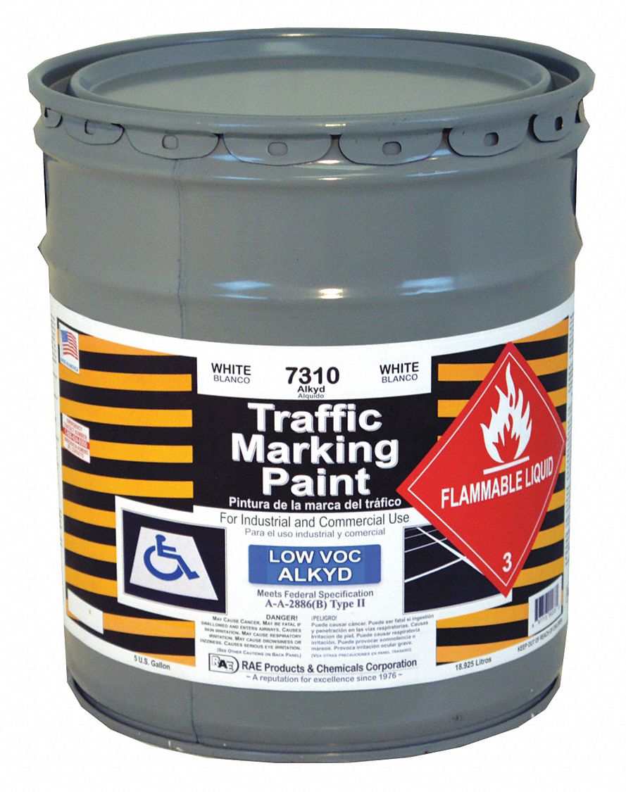 RAE, Pour Paint Dispensing, White, Traffic Zone Marking Paint 4YNY1