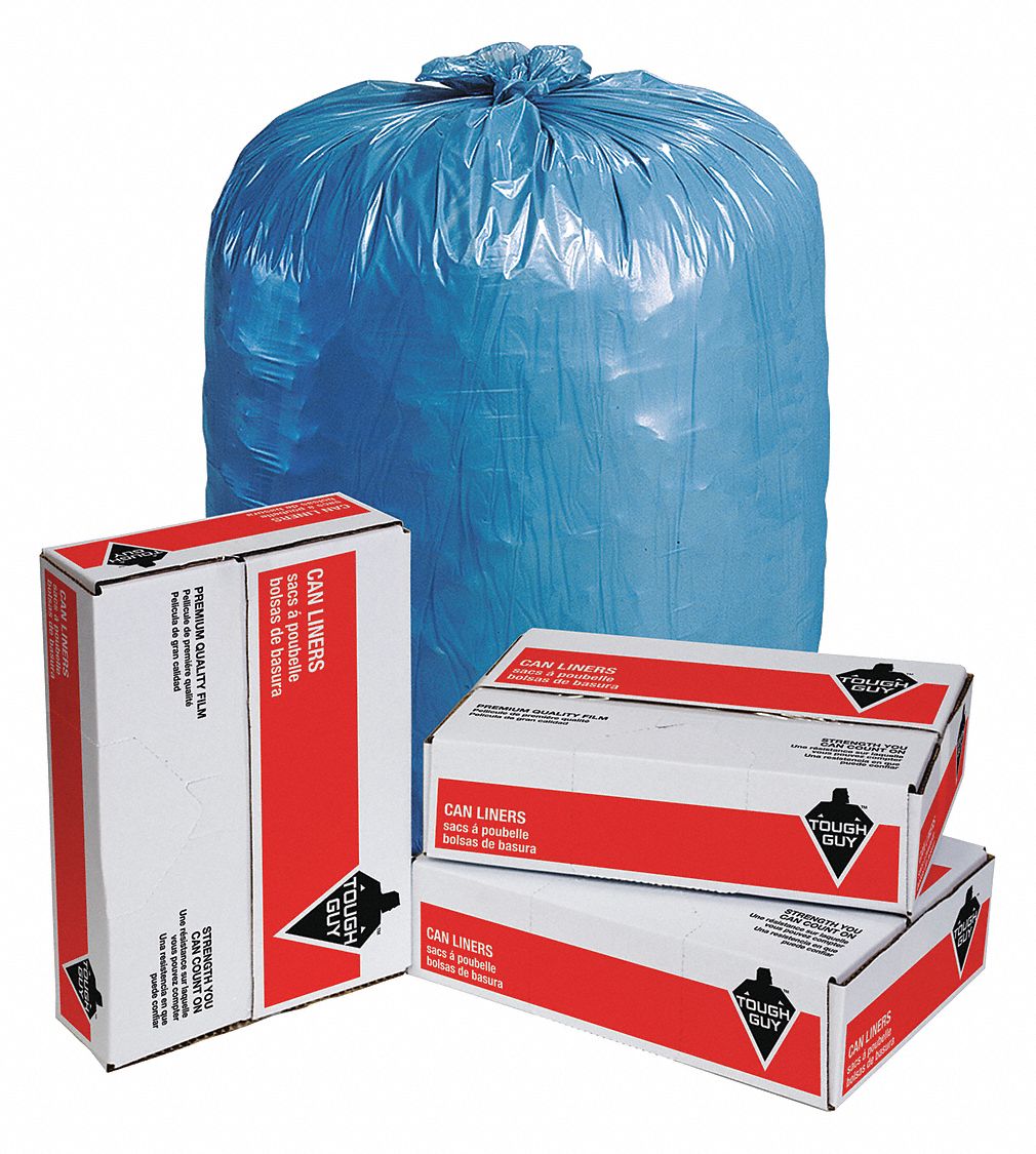 TOUGH GUY Trash Bags 95 gal Capacity, 35 in x 28 in Wd, 70 in Ht, 2