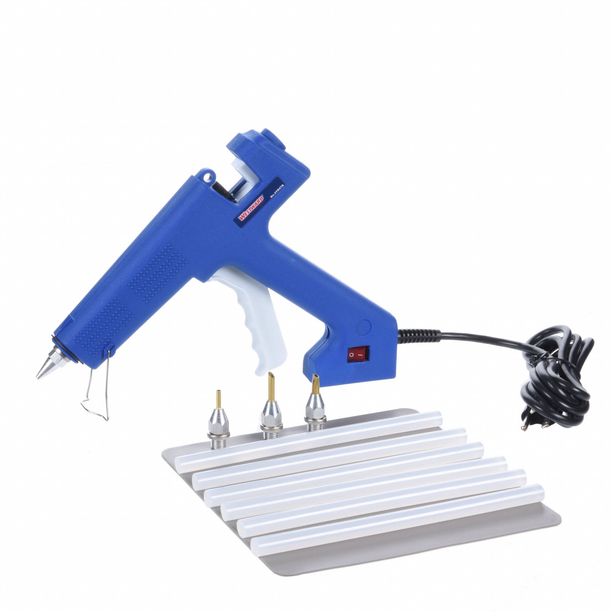 WESTWARD Glue Gun: Corded, 1.32 lb/hr, Finger Trigger Actuator, 120V