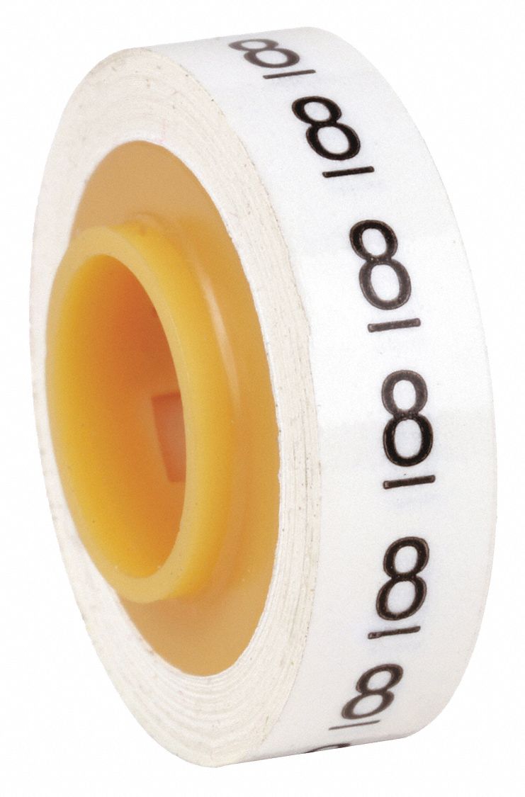 3M, 8, Black on White, Wire Marker Tape Refill zz_4YT61SDR8 Grainger