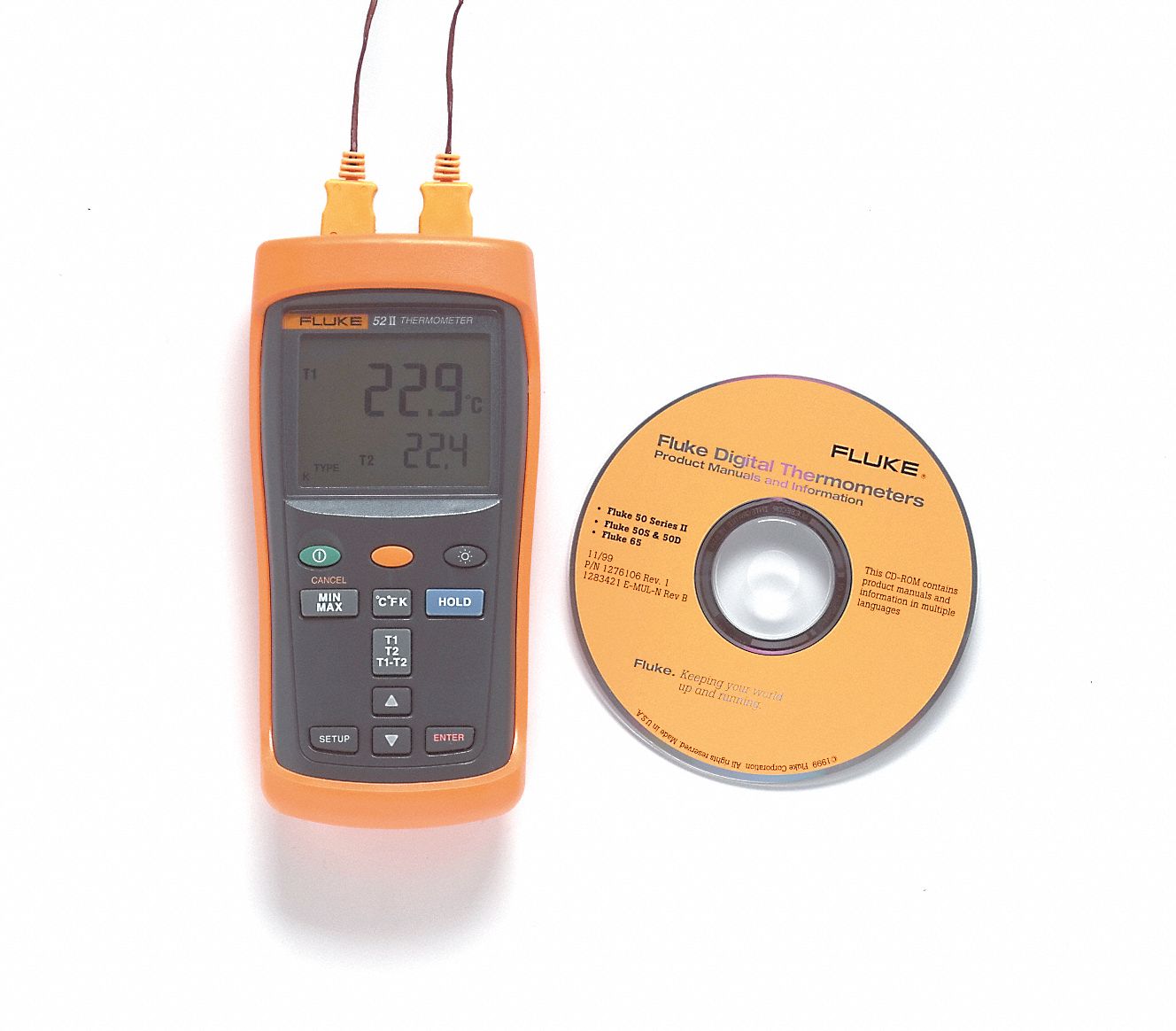 FLUKE Thermocouple Thermometer Thermocouple Temp Meter with Data
