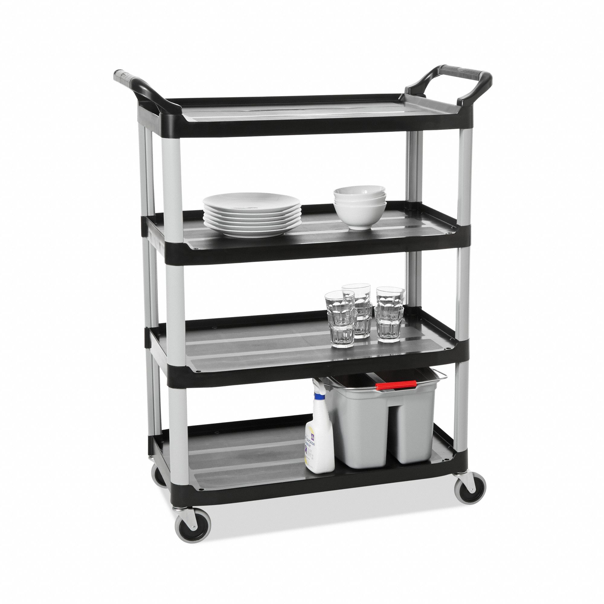 RUBBERMAID COMMERCIAL PRODUCTS DualHandle Utility Cart with Lipped