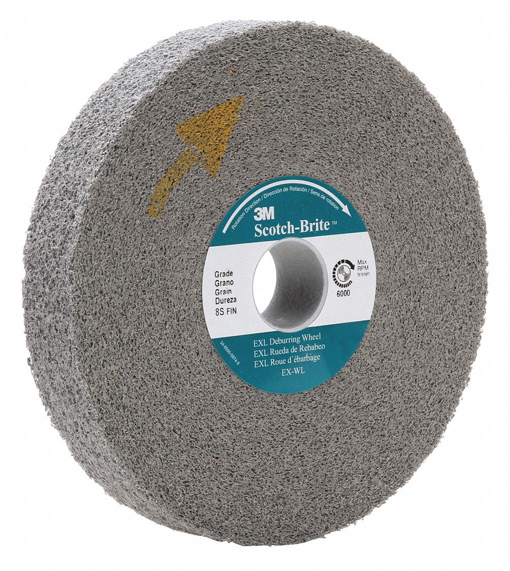 SCOTCHBRITE 6 in Deburring Convolute Wheel, 1 in W, 1 in Arbor Hole