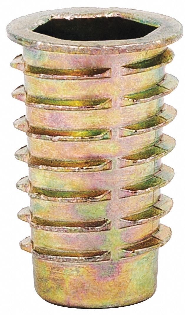 GRAINGER APPROVED Hex Drive Threaded Insert Flanged, Die Cast Zinc