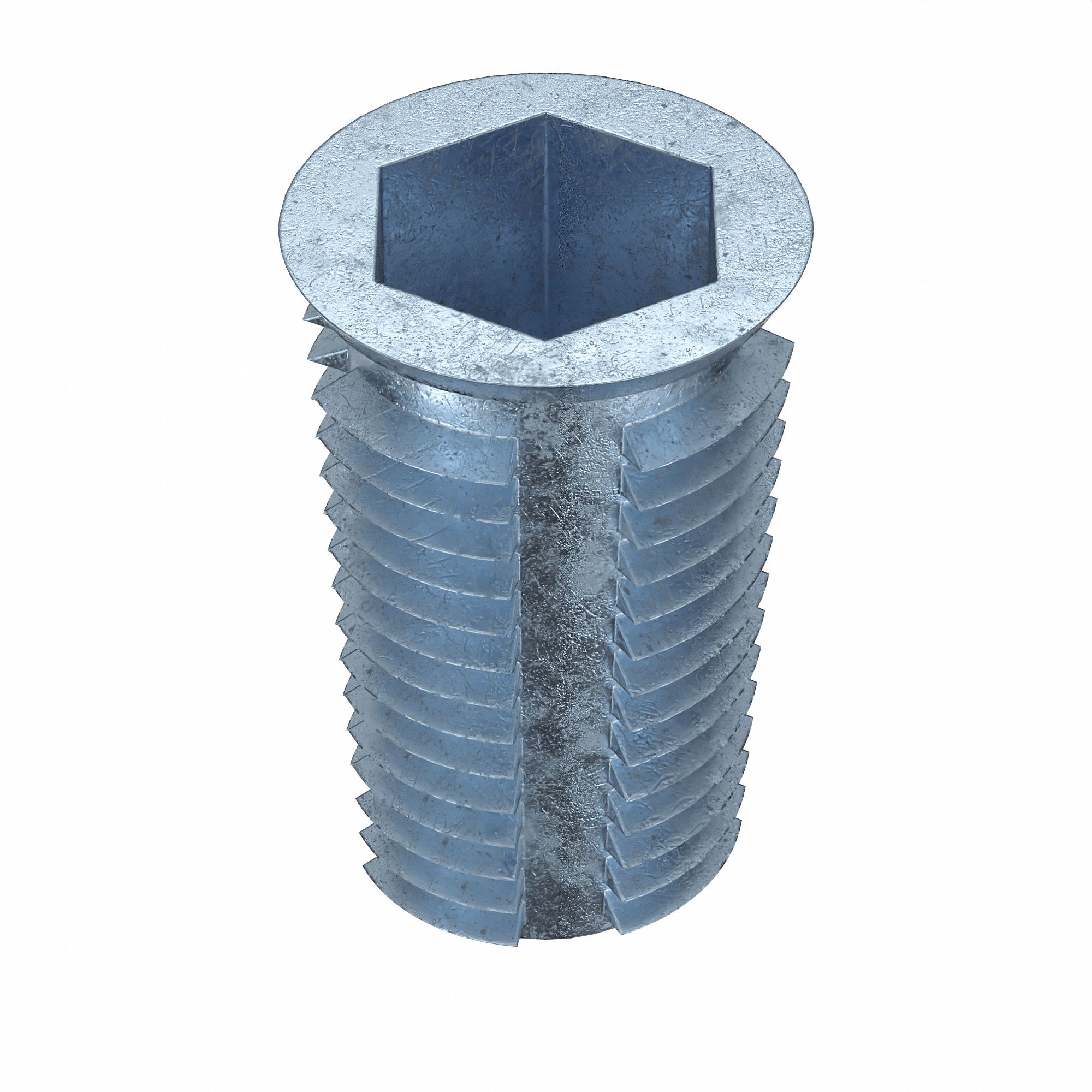 3/8"16 Int Thrd Sz, 63/64 in Overall Lg, Hex Drive Threaded Insert