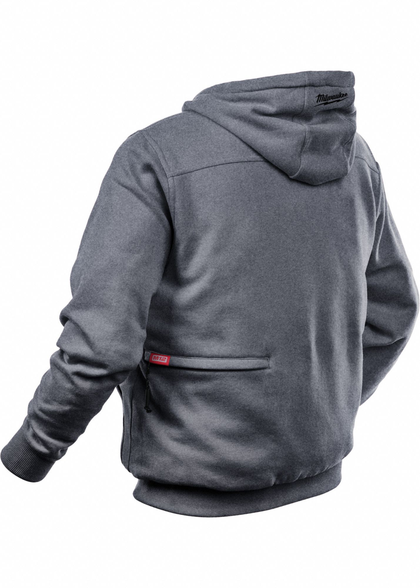 MILWAUKEE Heated Hoodie, XL, Mens, 20" L, Gray 506J17302G21XL 4811