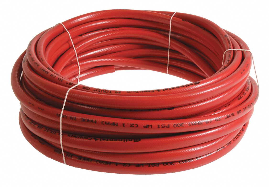CONTINENTAL, 3/8 in Hose Inside Dia., Red, Air Hose 50JH76PLR03830