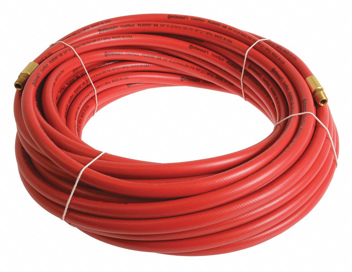 CONTINENTAL, 3/8 in Hose Inside Dia., Red, Air Hose 50JG44PLR03830
