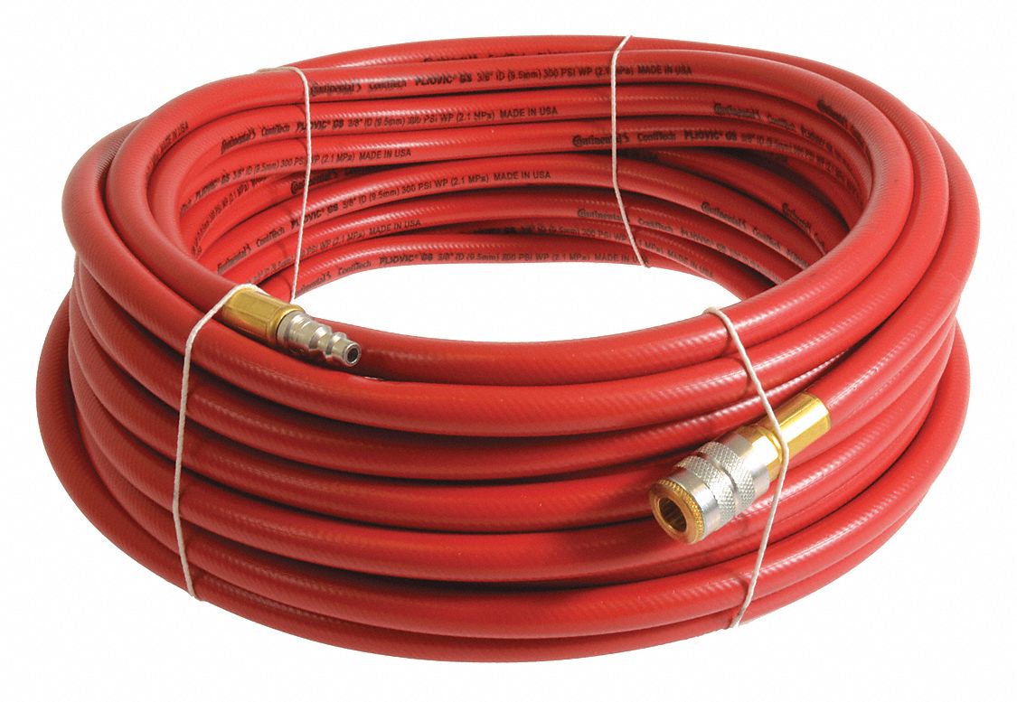 CONTINENTAL, 1/4 in Hose Inside Dia., Red, Air Hose 50JG36PLR02530