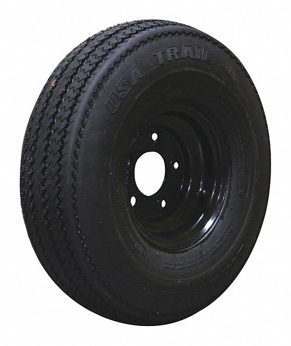CUSHMAN, Tire and Wheel, 5.70" x 8", 5 Lug, Fits Cushman Brand, Tire